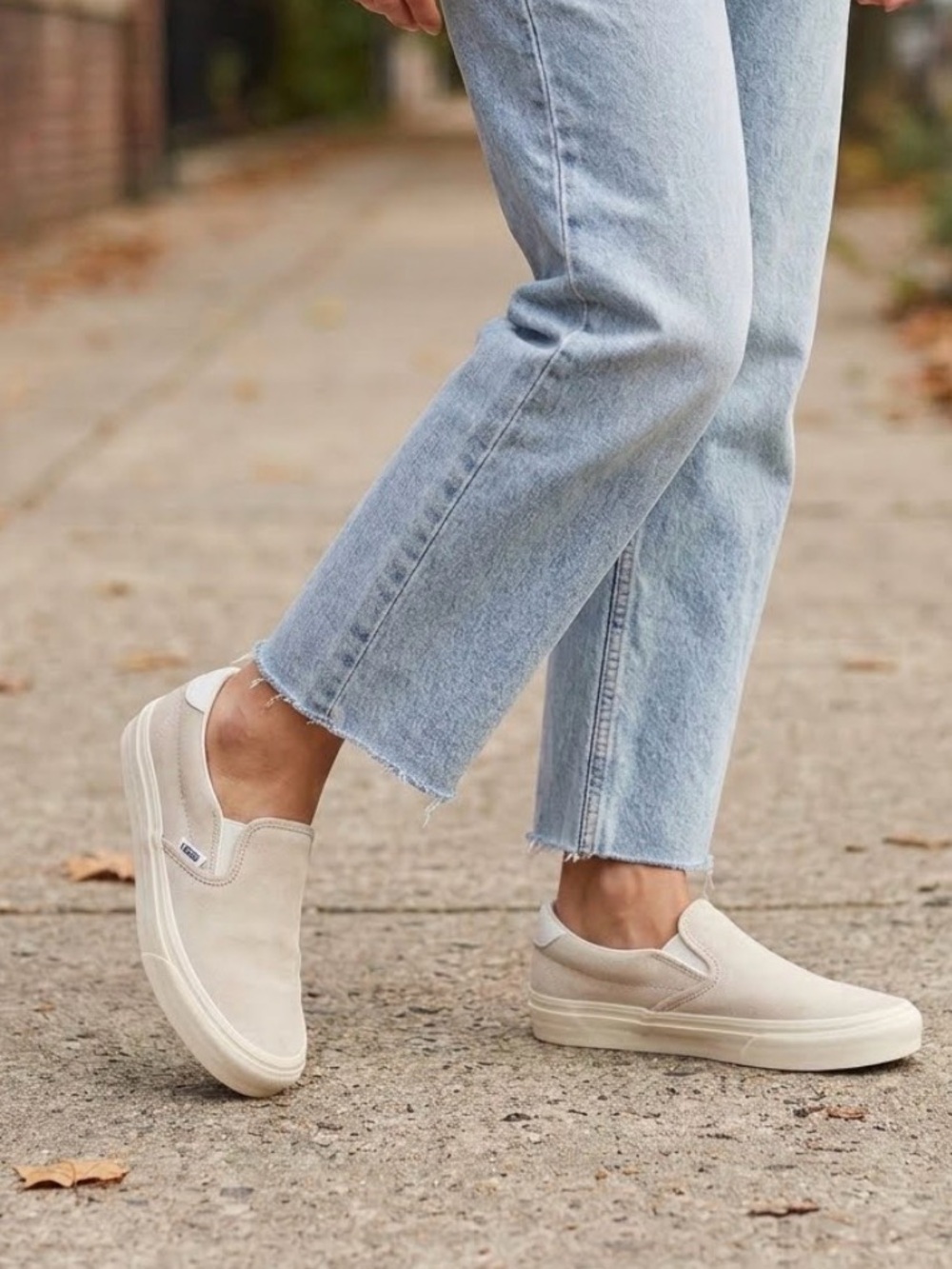 Vans 59 Pig Suede “Oatmeal/Snow White” Slip On Sneakers Sz 9
